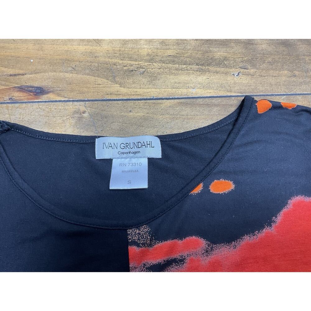 Ivan Grundahl Copenhagen Abstract Stretch Long Sleeve Top Size Small - Picture 3 of 7